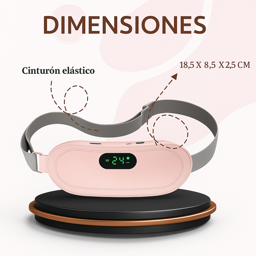 Cinturón Masajeador Alivio Menstrual – Vibración y Calor Instantáneo para Cólicos