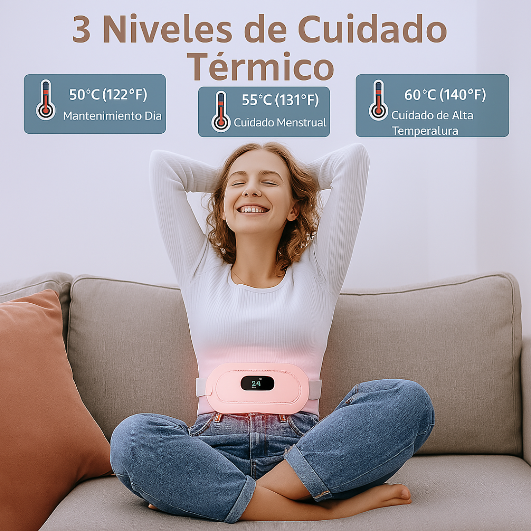 Cinturón Masajeador Alivio Menstrual – Vibración y Calor Instantáneo para Cólicos