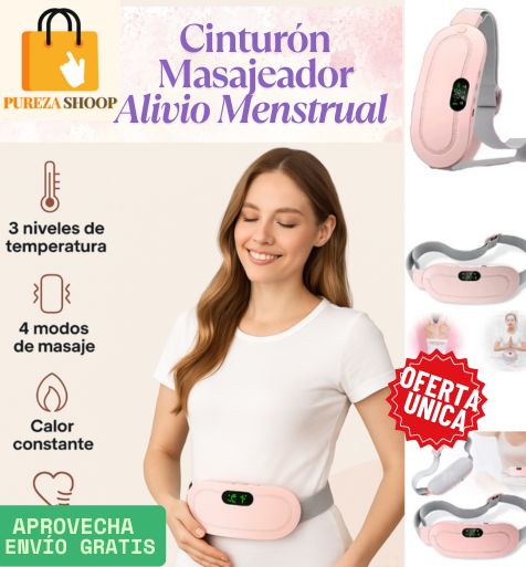 Cinturón Masajeador Alivio Menstrual – Vibración y Calor Instantáneo para Cólicos